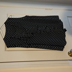 Tommy Hilfiger Black Blouse with White Polka Dots